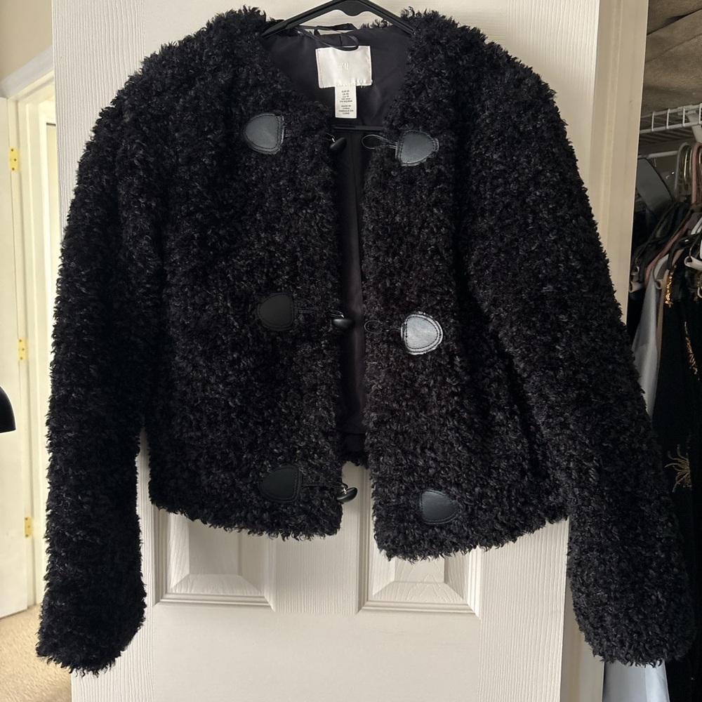 H&M Black Fuzzy Jacket